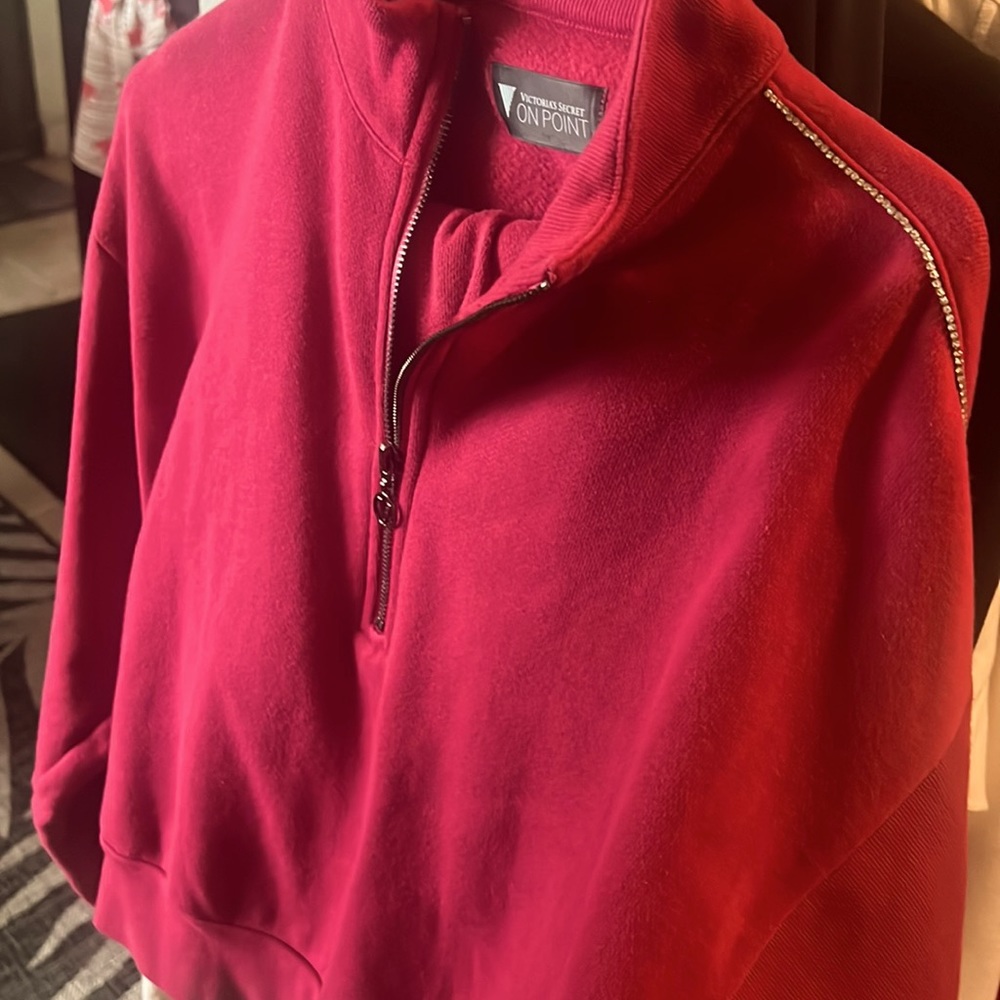 Bling Quarter Zip Sweatshirt VS pants bling down sides